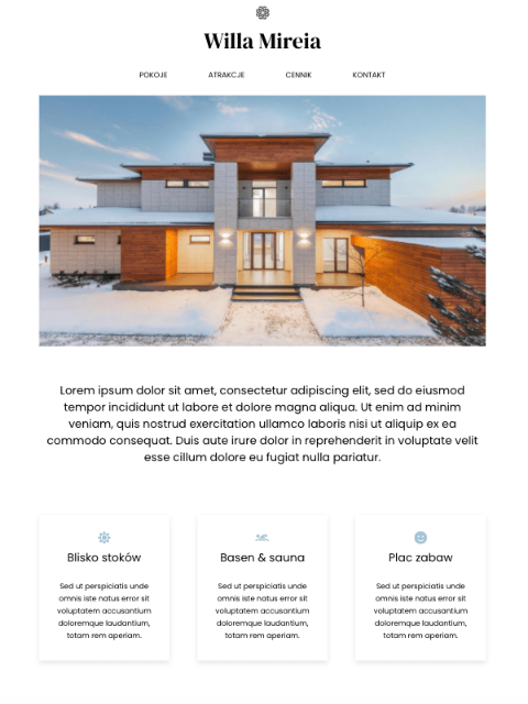 plantilla de sitio web de villa